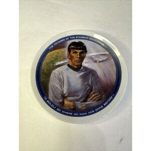 1991 Leonard Nimoy as Spock and Starship Enterprise mini plate